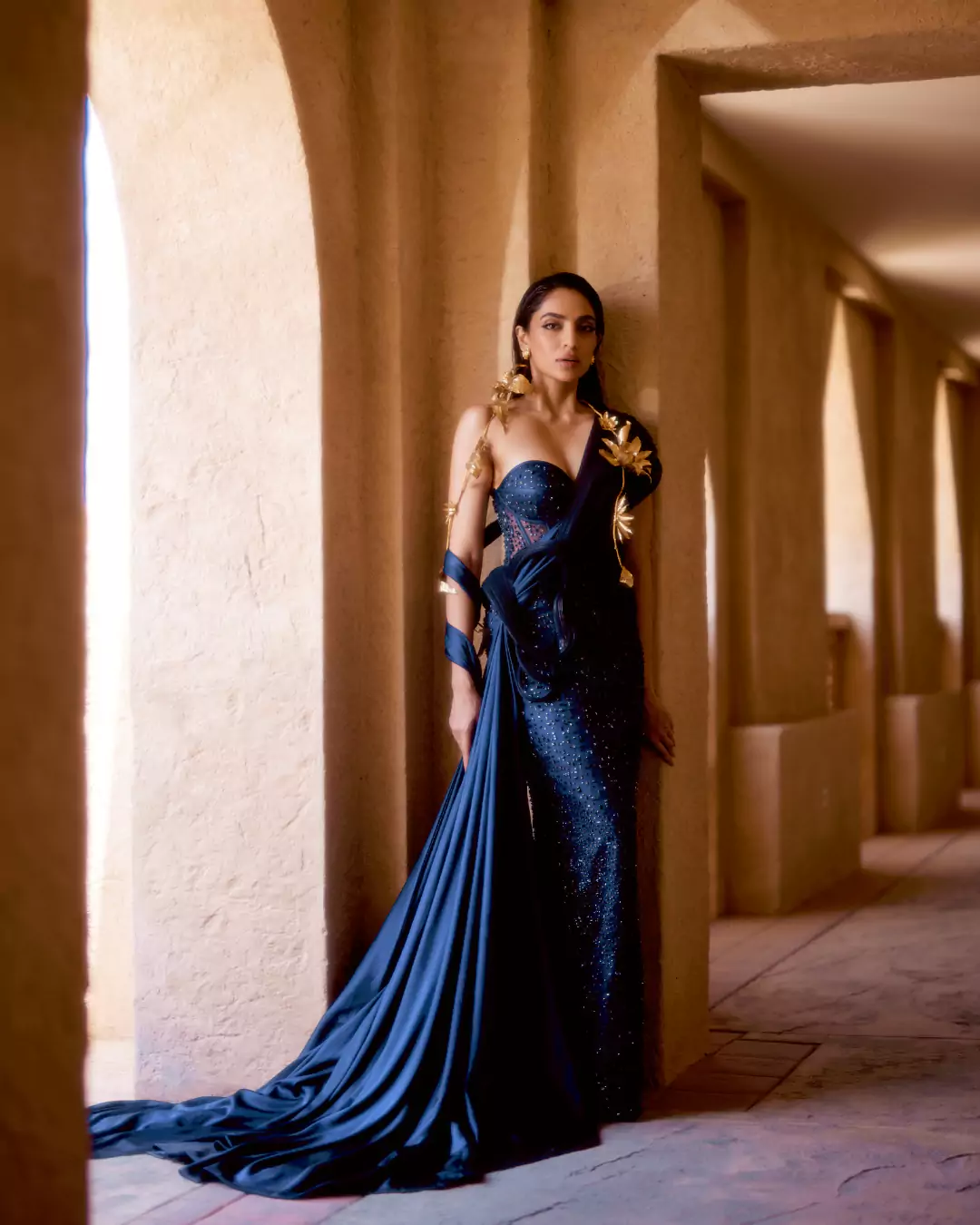 Final editorial image of Sobhita Dhulipala from Suffuse shoot in Abu Dhabi