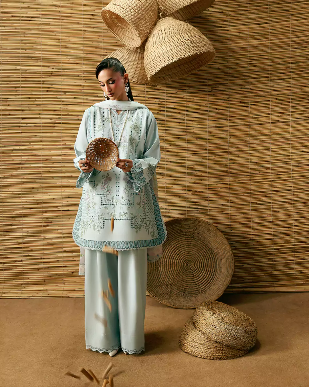 Soft lighting fashion editorial showcasing SABLE V lawn collection 2026