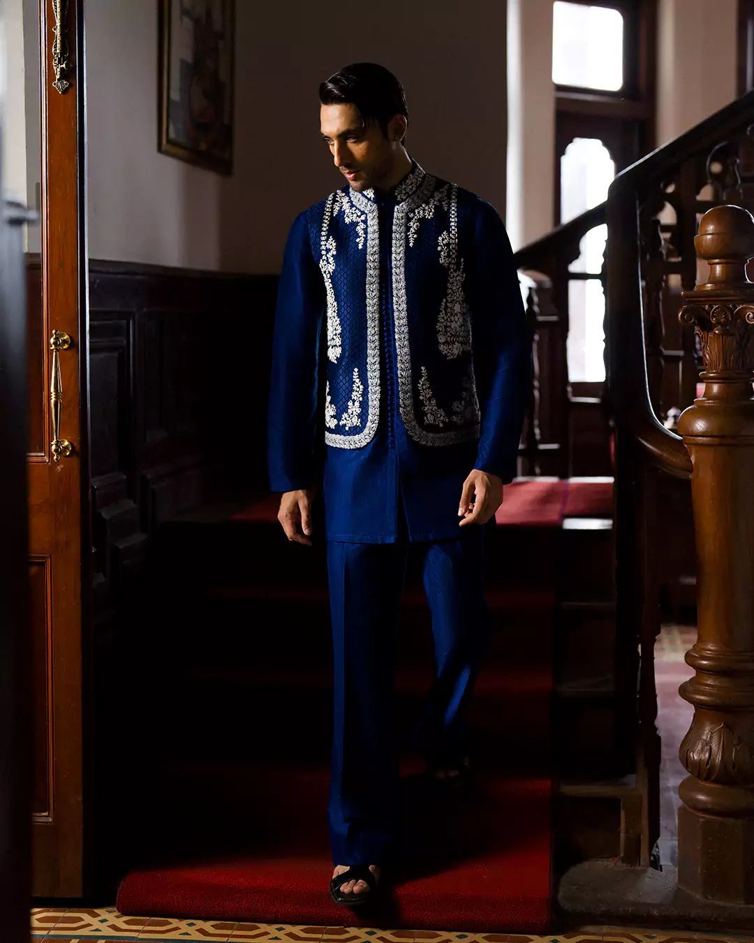 BEMEN mens formalwear campaign indoor setting clean silhouette