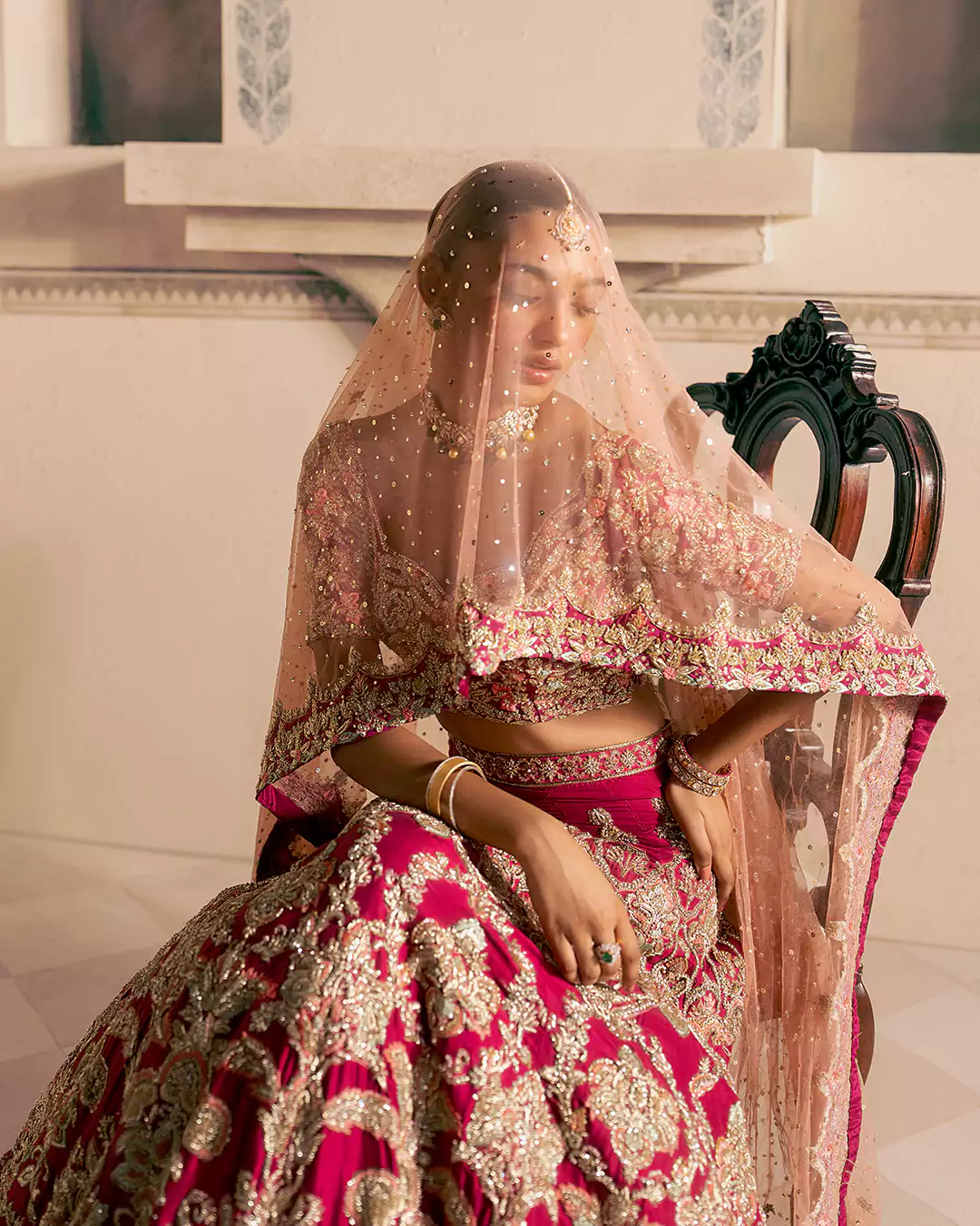 Signature bridal fashion frame from Omorose Wedding Festive campaign Lahore