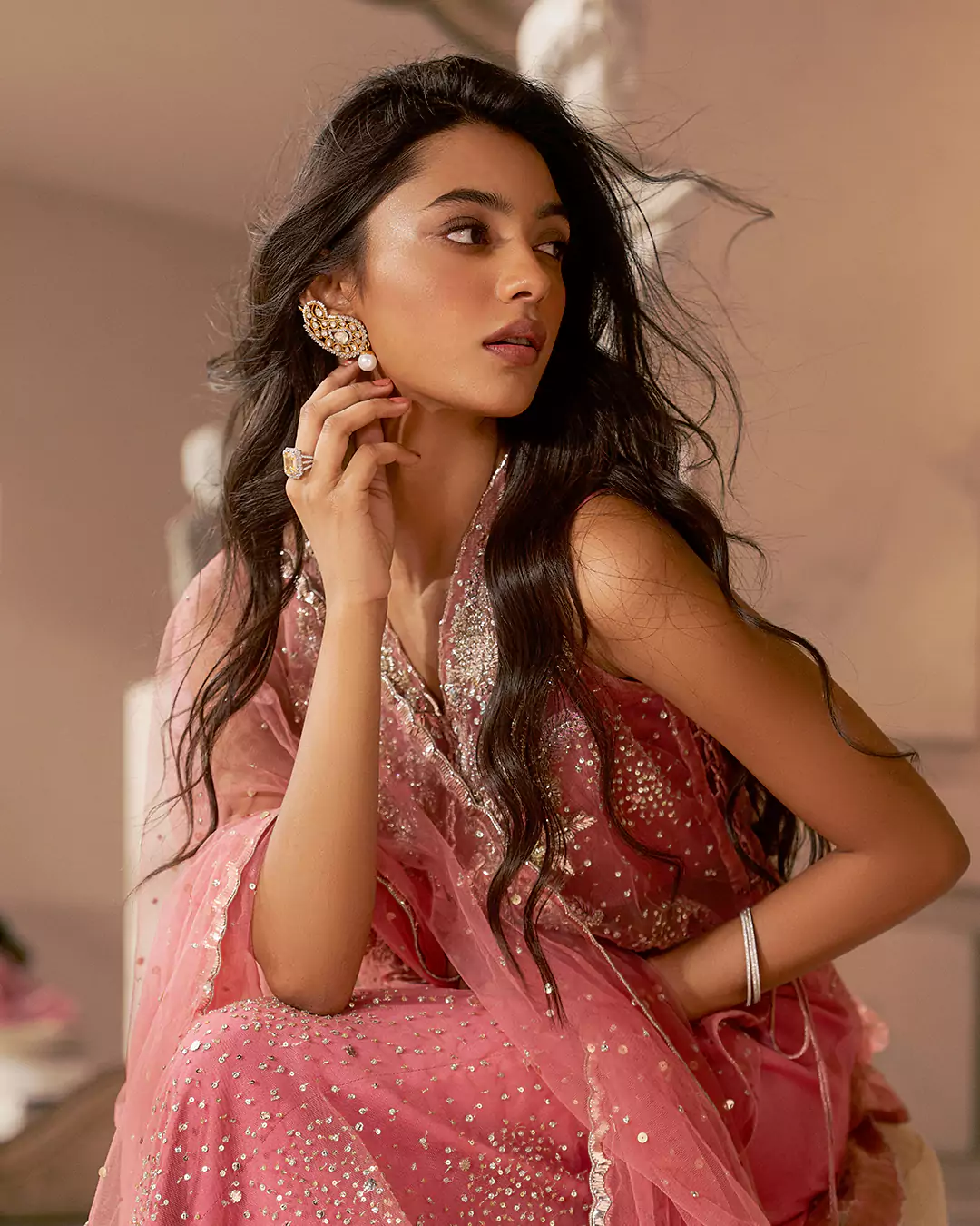 High-end bridal fashion look from Omorose by Mehr Saad campaign 2026